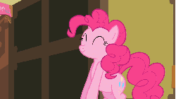 Size: 853x480 | Tagged: safe, screencap, pinkie pie, earth pony, pony, baby cakes, g4, season 2, animated, cute, diapinkes, eyes closed, female, fidget, gif, loop, mare, smiling, solo