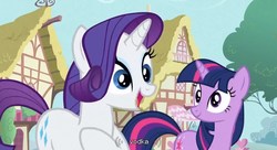 Size: 848x462 | Tagged: safe, screencap, rarity, twilight sparkle, g4, my little pony: friendship is magic, season 3, too many pinkie pies, alcohol, youtube caption