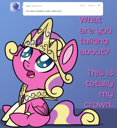 Size: 788x864 | Tagged: safe, artist:srsishere, princess skyla, alicorn, pony, g4, ask, crown, cute, filly, necklace, tumblr