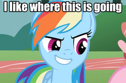 Size: 1592x1046 | Tagged: safe, rainbow dash, g4, i like where this is going, image macro, reaction image
