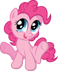 Size: 3500x4335 | Tagged: safe, artist:aleximusprime, artist:atmospark, pinkie pie, earth pony, pony, g4, chibi, female, simple background, solo, transparent background, vector