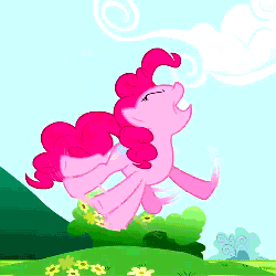 Size: 500x500 | Tagged: safe, screencap, pinkie pie, earth pony, pony, g4, season 3, too many pinkie pies, animated, cropped, female, flailing, floating, loop, solo, talking