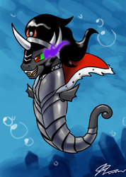 Size: 700x984 | Tagged: safe, artist:johnjoseco, king sombra, sea pony, g4, species swap, underwater