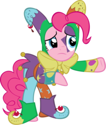 Size: 750x884 | Tagged: safe, artist:ryokohaze, pinkie pie, earth pony, pony, g4, jester, jester pie, simple background, solo, transparent background, vector