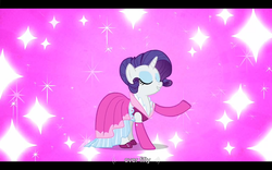 Size: 1024x640 | Tagged: safe, screencap, rarity, g4, my little pony: friendship is magic, too many pinkie pies, solo, youtube caption