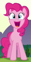 Size: 183x358 | Tagged: safe, screencap, pinkie pie, earth pony, pony, g4, too many pinkie pies, cropped, female, mare, solo