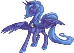 Size: 812x581 | Tagged: safe, artist:malkshake, princess luna, pony, g4, female, s1 luna, simple background, solo, spread wings, transparent background