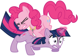 Size: 5500x4000 | Tagged: safe, artist:midnight--blitz, pinkie pie, twilight sparkle, g4, my little pony: friendship is magic, too many pinkie pies, simple background, transparent background, vector