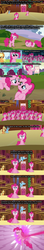 Size: 640x3600 | Tagged: safe, edit, edited screencap, screencap, pinkie pie, earth pony, pegasus, pony, g4, too many pinkie pies, caption, clone, comic, female, imminent death, mare, meta, murder, pinkie clone, pinkie clone debate, pinkie tyrone, scared, screencap comic, sitting, text, theory, you know for kids