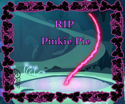 Size: 958x796 | Tagged: safe, edit, edited screencap, screencap, pinkie pie, g4, too many pinkie pies, bad end, caption, cave, cave pool, cropped, death, implied murder, magic, mirror pool, pinkie clone debate