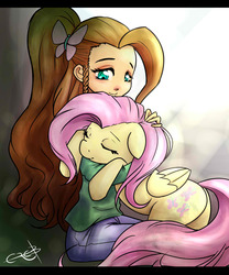 Size: 1500x1800 | Tagged: safe, artist:ereb-tauramandil, fluttershy, human, pony, g4, human ponidox, humanized, natural hair color