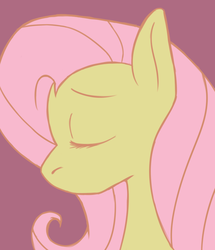 Size: 824x956 | Tagged: safe, artist:laydeekaze, fluttershy, pony, g4, bust, eyes closed, female, mare, pink background, portrait, profile, simple background, solo