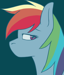 Size: 824x956 | Tagged: safe, artist:laydeekaze, rainbow dash, pony, g4, bust, female, mare, no mouth, profile, simple background, solo