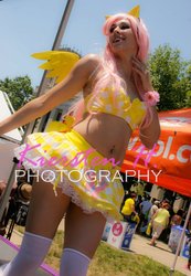 Size: 663x960 | Tagged: safe, artist:electrokittenz, fluttershy, human, g4, belly button, belly piercing, bellyring, cosplay, irl, irl human, photo, piercing