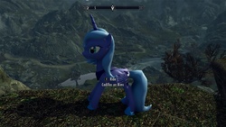 Size: 1920x1080 | Tagged: safe, princess luna, pony, g4, female, s1 luna, skyrim, solo, the elder scrolls