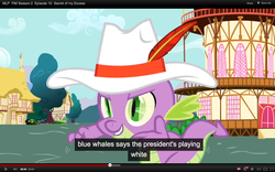 Size: 1280x800 | Tagged: safe, screencap, spike, g4, my little pony: friendship is magic, secret of my excess, youtube caption