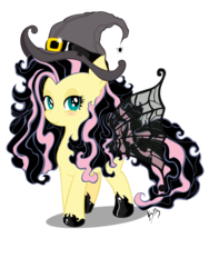 Size: 3000x3994 | Tagged: safe, artist:karlosbaygorriakb, fluttershy, pegasus, pony, g4, alternate hairstyle, clothes, costume, emoshy, female, mare, simple background, solo, transparent background