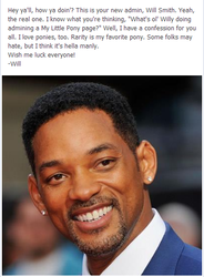 Size: 411x558 | Tagged: dead source, safe, celebrity brony, facebook, text, will smith