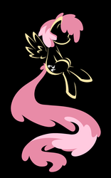 Size: 850x1360 | Tagged: safe, artist:bamboodog, dizzy twister, orange swirl, pegasus, pony, g4, black background, cutie mark, female, hooves, lineart, long tail, mare, minimalist, simple background, solo, spread wings, wings
