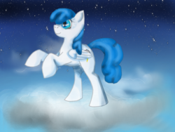 Size: 1024x768 | Tagged: safe, artist:twistedlollipops, lightning bolt, white lightning, pegasus, pony, g4, cloud, cloudy, female, mare, solo