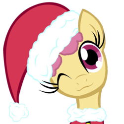 Size: 894x894 | Tagged: safe, artist:kaminastarforce, dizzy twister, orange swirl, g4, christmas ponies, eyelashes, hat, recolor, santa hat