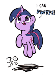 Size: 2108x2796 | Tagged: safe, artist:flavinbagel, twilight sparkle, pony, g4, cute, female, filly, filly twilight sparkle, jumping, solo, twiabetes, younger