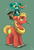 Size: 1000x1458 | Tagged: safe, artist:atryl, big macintosh, earth pony, mongoose, pony, g4, apple, crossover, duo, duo male, food, hat, littlest pet shop, looking at each other, looking at someone, magic wand, male, peter new, stallion, sunil nevla, top hat, voice actor joke