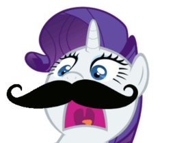 Size: 358x299 | Tagged: safe, artist:shirtofred, rarity, pony, g4, moustache, solo