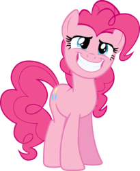 Size: 3190x3898 | Tagged: safe, artist:felix-kot, pinkie pie, earth pony, pony, g4, boring, female, grin, mare, pinkie's boring grin, simple background, solo, transparent background, vector
