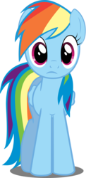 Size: 1989x3862 | Tagged: safe, artist:felix-kot, rainbow dash, pegasus, pony, a dog and pony show, g4, confused, female, mare, simple background, solo, transparent background, vector