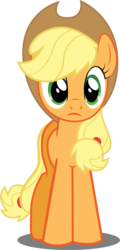 Size: 1881x3913 | Tagged: safe, artist:felix-kot, applejack, earth pony, pony, a dog and pony show, g4, confused, female, mare, simple background, solo, transparent background, vector