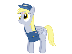 Size: 1600x1200 | Tagged: safe, artist:caramell-dansen, derpy hooves, pegasus, pony, g4, female, hat, mare, simple background, solo, transparent background