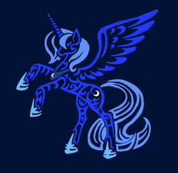 Size: 531x517 | Tagged: safe, artist:yuzukimadoko, princess luna, pony, g4, female, solo, tribal