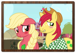 Size: 1109x778 | Tagged: safe, artist:lugiaangel, oc, oc only, apple, applejack's parents, hilarious in hindsight, ma apple, not bright mac, pa apple, parent, photo