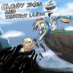 Size: 1024x1024 | Tagged: safe, artist:stein225, applejack, rainbow dash, g4, cover, fanfic, fanfic art, fanfic cover