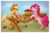 Size: 1000x667 | Tagged: safe, artist:vella, applejack, pinkie pie, pony, g4, apple, butt, female, food, paintbrush, plot