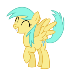 Size: 274x257 | Tagged: safe, artist:shadestepwarrior, sunshower raindrops, g4, ^^, eyes closed, simple background, solo, spread wings, transparent background, vector, wings