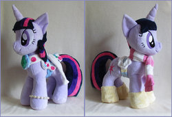 Size: 900x616 | Tagged: safe, artist:magnastorm, twilight sparkle, pony, g4, boots, clothes, irl, photo, plushie, saddle, scarf, toy