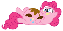 Size: 6028x3000 | Tagged: safe, artist:bronyboy, pinkie pie, earth pony, pony, g4, mmmystery on the friendship express, adorafatty, big belly, bloated, cake, chubby cheeks, cute, diapinkes, fat, female, pudgy pie, simple background, solo, stuffed, transparent background, vector
