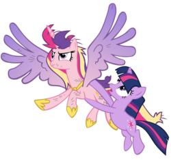 Size: 4000x3736 | Tagged: safe, artist:bronyboy, princess cadance, twilight sparkle, alicorn, pony, unicorn, a canterlot wedding, g4, duo, duo female, female, mare, simple background, transparent background, unicorn twilight, vector