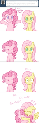 Size: 657x2035 | Tagged: safe, artist:speccysy, fluttershy, pinkie pie, earth pony, pegasus, pony, ask fluttershy and pinkie pie, g4, comic, cute, diapinkes, female, floppy ears, lesbian, raspberry, ship:flutterpie, shipping, tickling, tumblr, tummy buzz