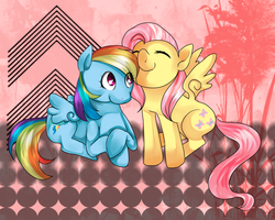 Size: 900x720 | Tagged: safe, artist:shlebby, fluttershy, rainbow dash, g4, female, lesbian, ship:flutterdash, shipping