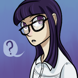 Size: 300x300 | Tagged: safe, artist:7nights, twilight sparkle, human, g4, glasses, humanized, solo