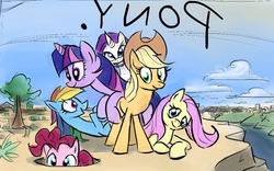 Size: 1000x625 | Tagged: safe, artist:gsphere, applejack, fluttershy, pinkie pie, rainbow dash, rarity, twilight sparkle, g4, mane six