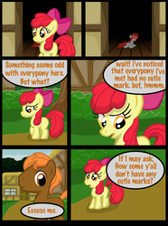 Size: 760x1020 | Tagged: safe, artist:template93, apple bloom, oc, oc:gladstone, oc:mitta, comic:story of the blanks (template93), story of the blanks, g4, comic, sunny town