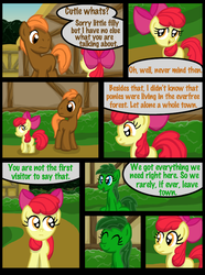 Size: 760x1020 | Tagged: safe, artist:template93, apple bloom, oc, oc:gladstone, oc:three leaf, comic:story of the blanks (template93), story of the blanks, g4, comic, sunny town