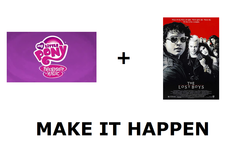 Size: 1337x796 | Tagged: safe, vampire, g4, all caps, exploitable meme, make it happen, meme, meta, my little pony logo, the lost boys