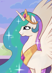 Size: 706x1000 | Tagged: safe, artist:sun-stars-sea, princess celestia, pony, g4, female, solo