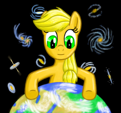 Size: 970x900 | Tagged: safe, artist:fahu, applejack, g4, earth, solo, the cosmos