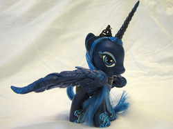 Size: 551x413 | Tagged: safe, artist:ellisarts, princess luna, pony, g4, brushable, customized toy, irl, photo, solo, toy